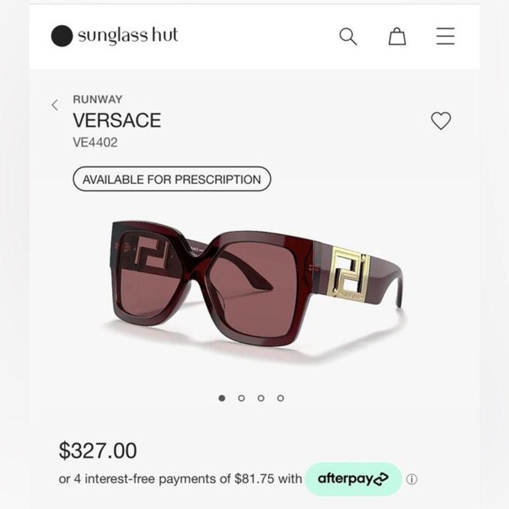 Versace Dark Red Sunglasses with Gold Accent (VE4402)